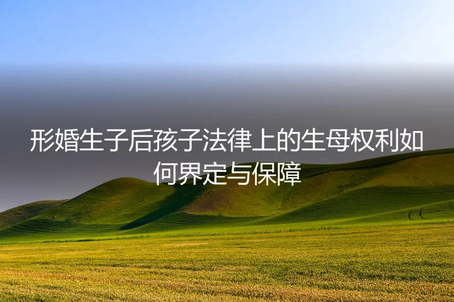 形婚生子后，法律上的“生母”权利如何界定与保障？