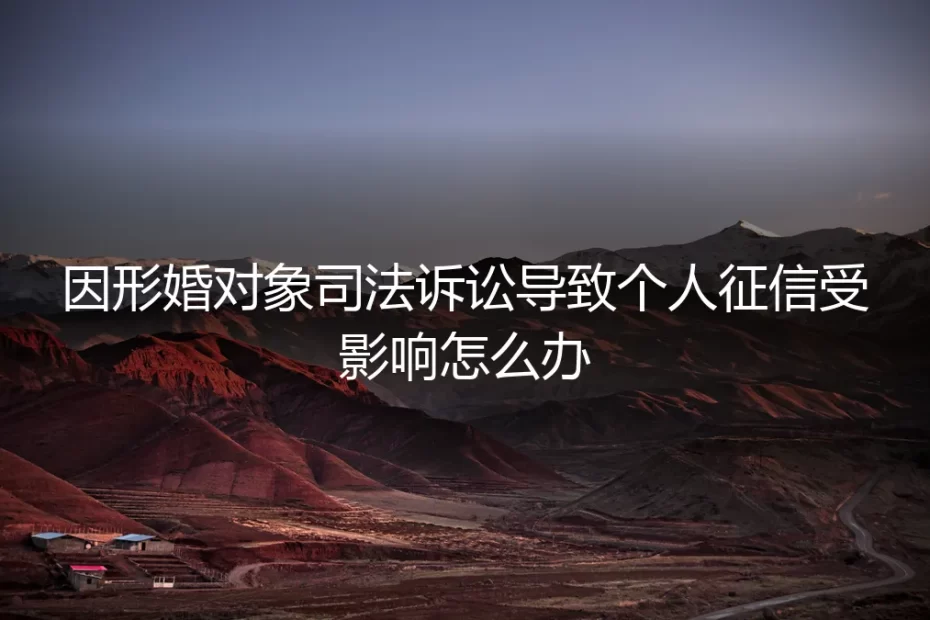 形婚对象陷入司法纠纷，我的征信为何被牵连？一份紧急应对指南