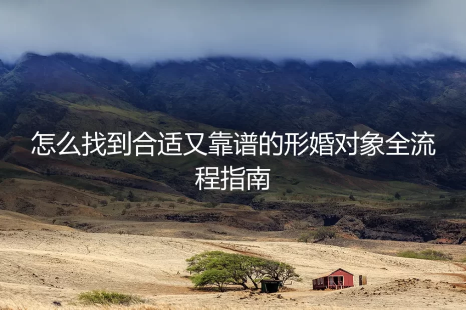 形婚对象全流程实操指南：如何找到合适又靠谱的伴侣并完美避坑