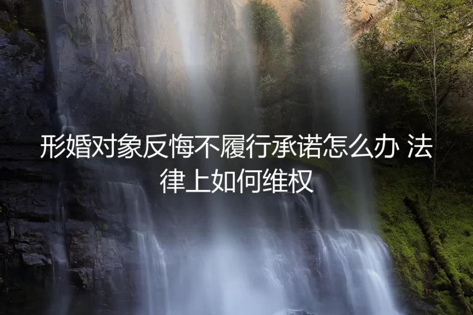 形婚对象反悔不履行承诺，法律上如何维权？一份清醒的风险应对指南