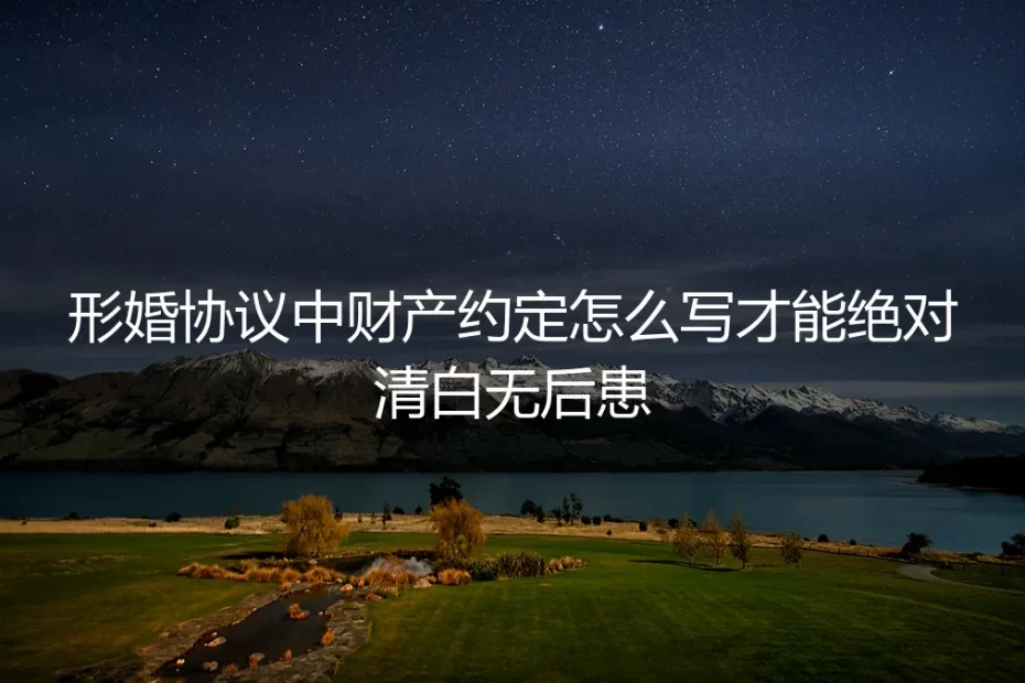 形婚协议财产约定终极指南：如何书写才能绝对清白、无后患