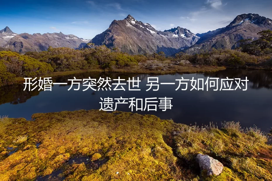 形婚一方突然去世:遗产继承与后事处理的保姆级避坑指南