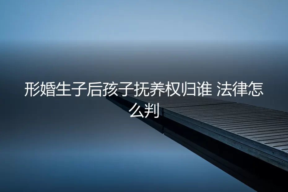 形婚生子后,孩子抚养权归谁?法律判决的底层逻辑与残酷现实