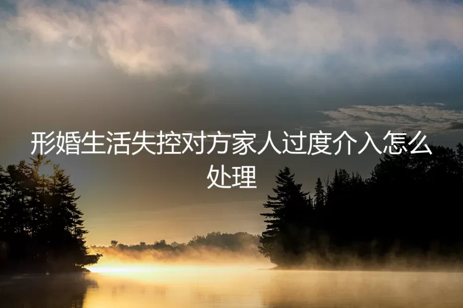 形婚后生活失控：当对方家人过度介入，如何守住边界与安宁？