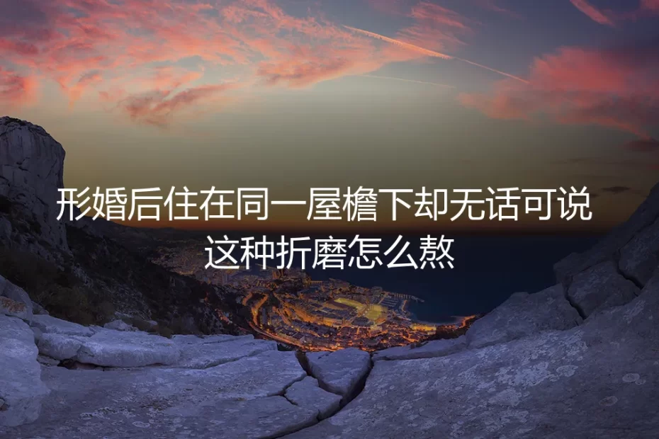 同一屋檐下的陌生人:当形婚的沉默震耳欲聋