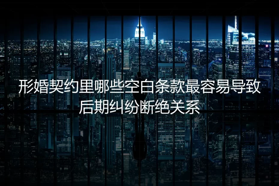 形婚契约避坑指南：这5大空白条款，是导致后期纠纷与关系破裂的隐形炸弹