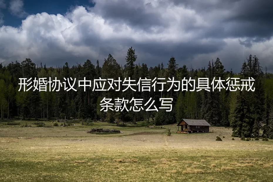 形婚协议防翻车指南:如何设立具体有效的失信惩戒条款
