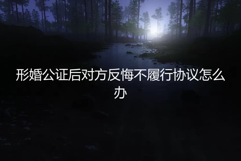 形婚公证后对方反悔不履行协议,如何破局?