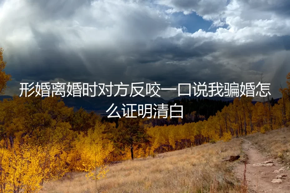 形婚离婚时被指“骗婚”如何自证?风险前置与证据保全指南