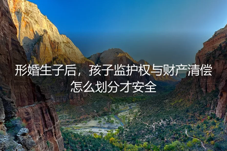形婚生子后,孩子监护权与财产清偿安全划分保姆级指南