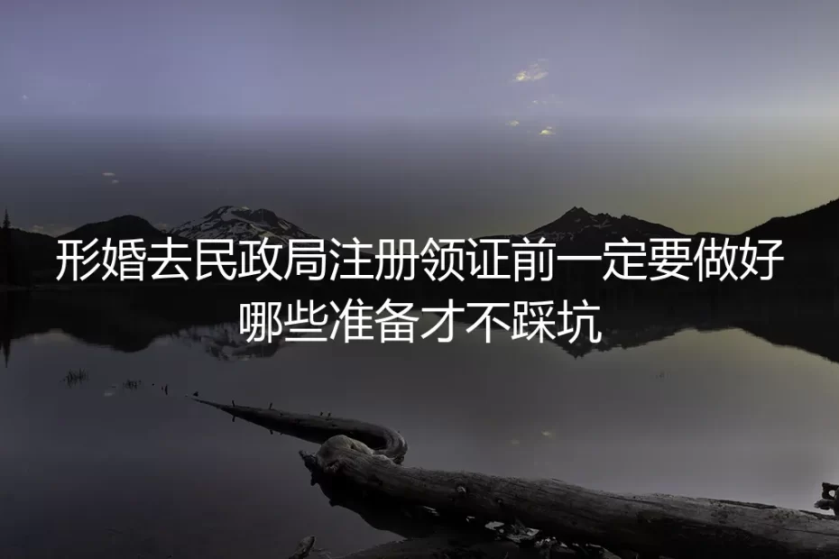 形婚去民政局注册领证前必看：保姆级实操避坑指南