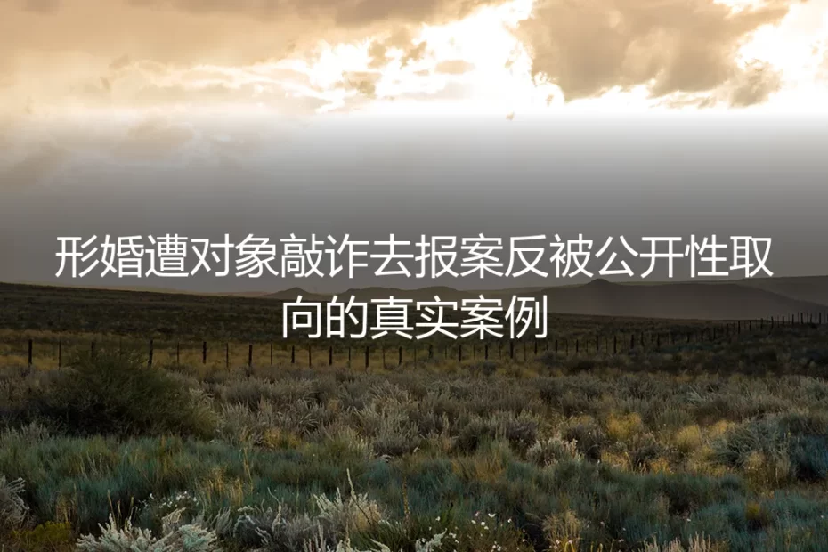 形婚遭对象敲诈报案反被公开性取向:拿软肋赌人性的人,从一开始就输了