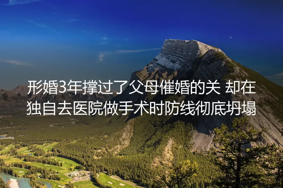 形婚3年撑过父母催婚关，独自做手术时我防线全塌了