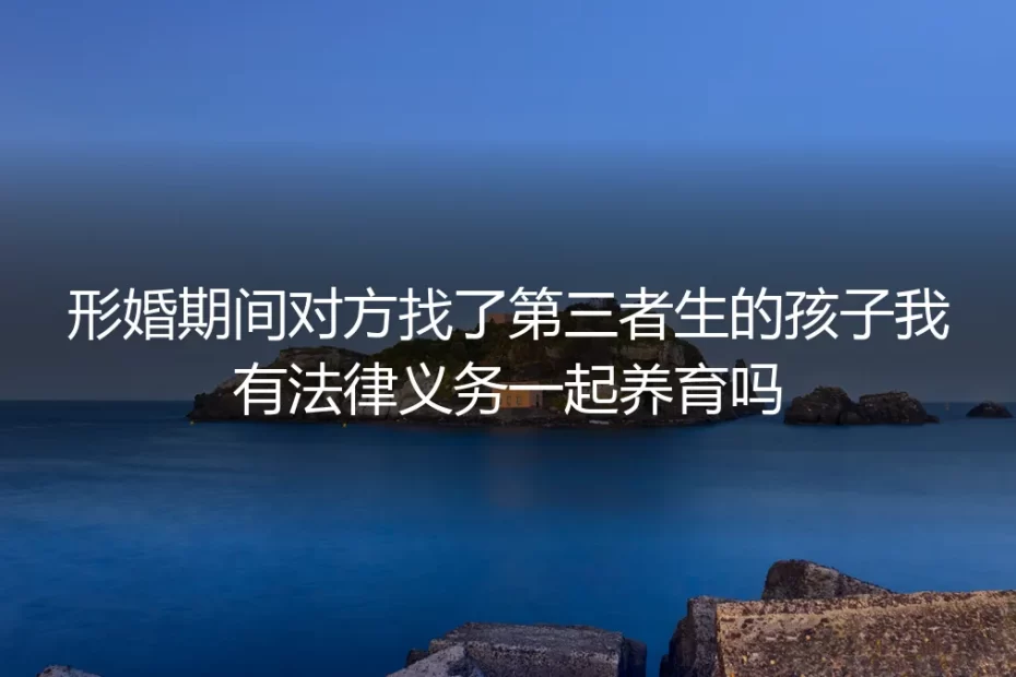 形婚深度答疑:对方与第三者生的孩子,我有法定抚养义务吗?