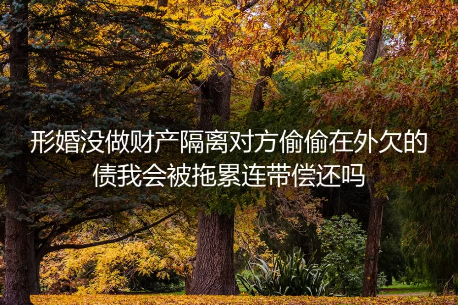 形婚债务连带风险深度答疑:没做财产隔离要为对方私债负责吗?