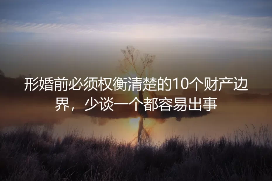 形婚保姆级实操避坑指南：婚前必须权衡清楚的10个财产边界，少谈一个都容易出事