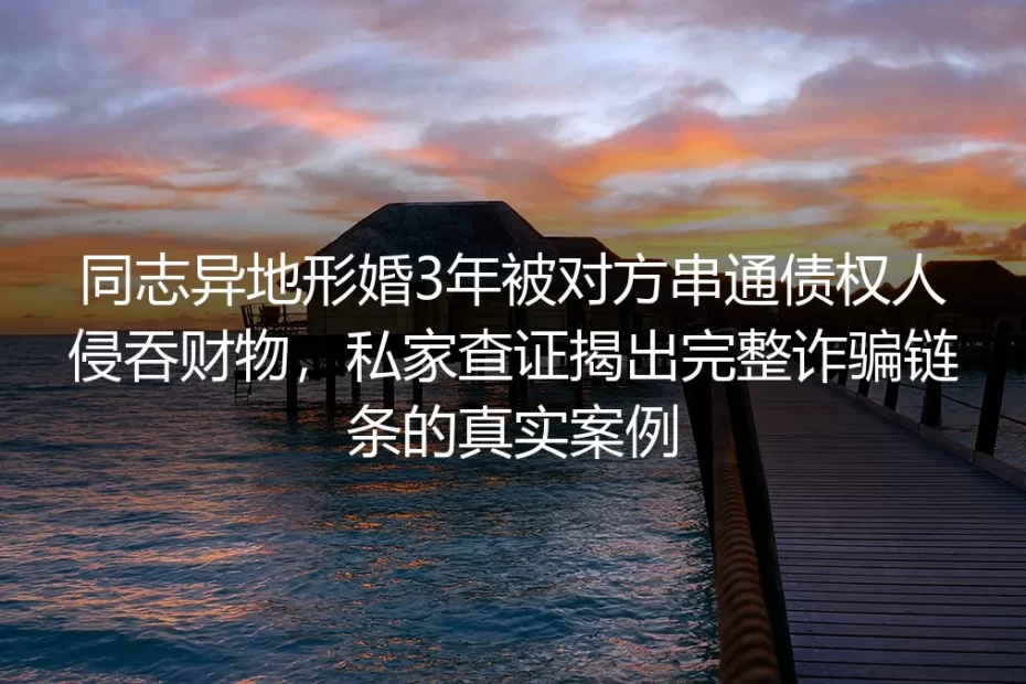 同志异地形婚3年遭串通侵吞财物：从私家查证到拆解诈骗全链条的真实警示