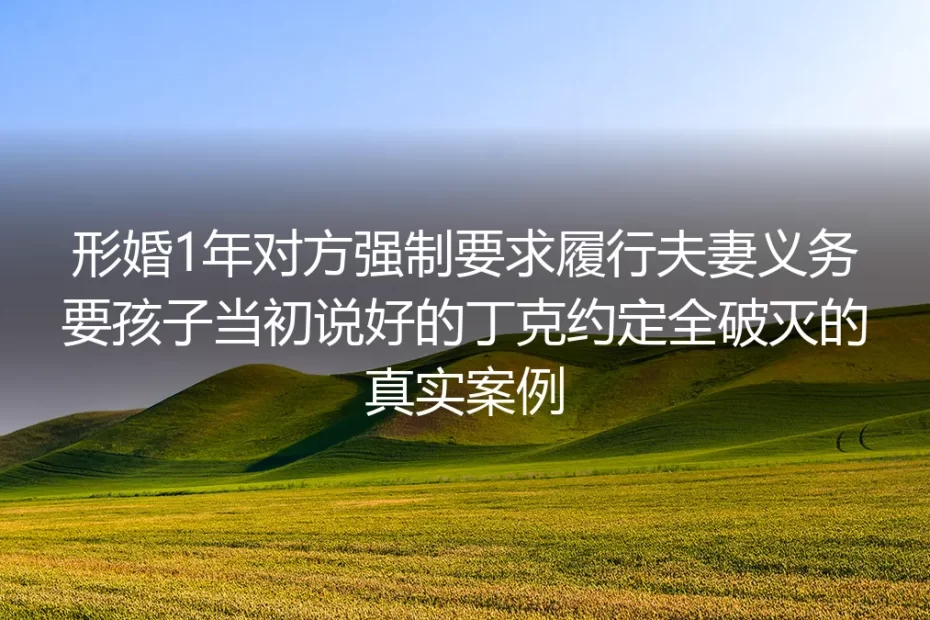 形婚1年对方撕毁丁克约定强制要求生育:从妥协到止损的真实情境剖析