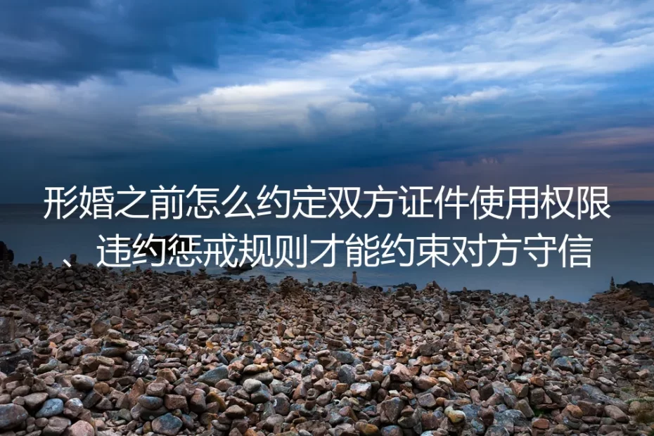形婚守信约束保姆级指南：证件权限划定+违约惩戒规则实操手册