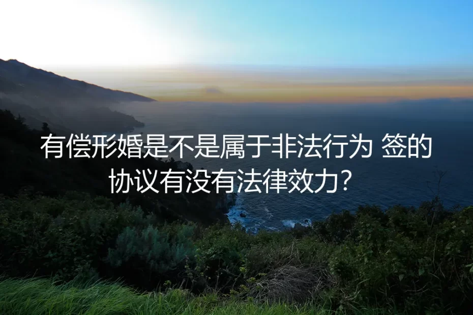 有偿形婚是不是非法?签的协议有没有法律效力?核心4问讲透边界与风险