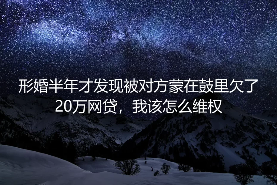 形婚半年发现对方隐瞒20万网贷?核心维权问题深度答疑