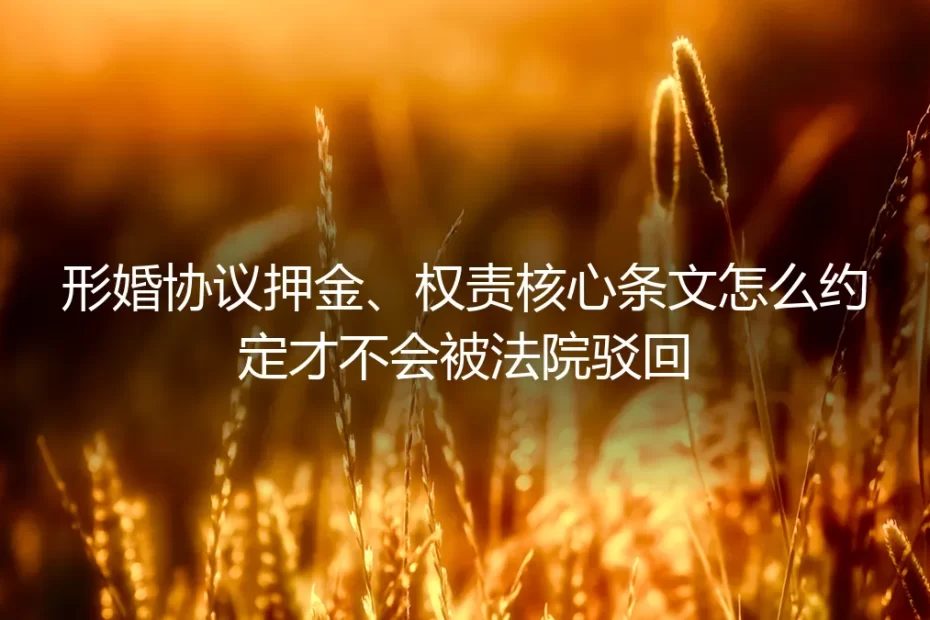 形婚协议实操避坑指南:押金规则与权责条文怎么约定才不会被法院驳回