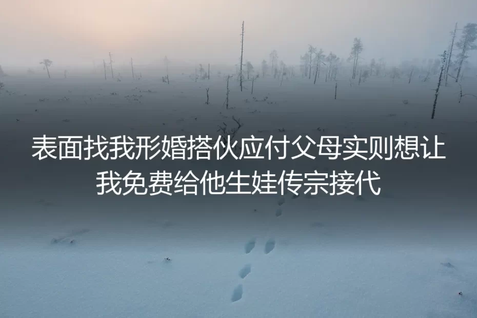 被抽走三页形婚协议那天,我戳破了他“搭伙应付父母”的谎言