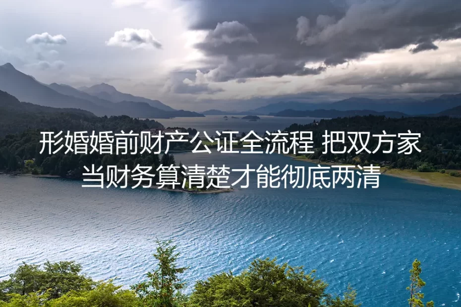 形婚婚前财产公证全流程实操避坑指南:算清家当财务才能彻底两清