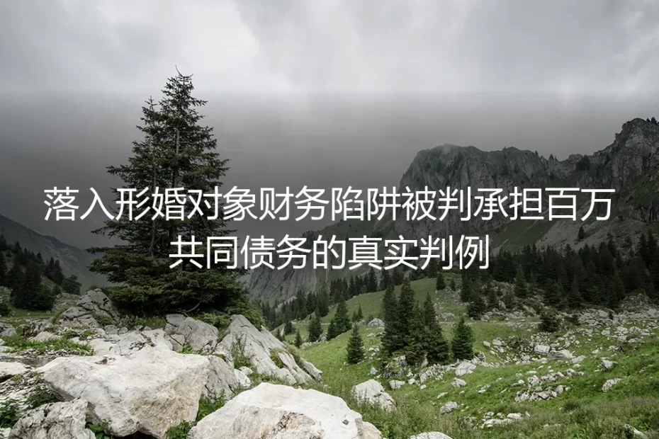 真实判例剖析:落入形婚对象财务陷阱被判百万共同债务的避坑指南
