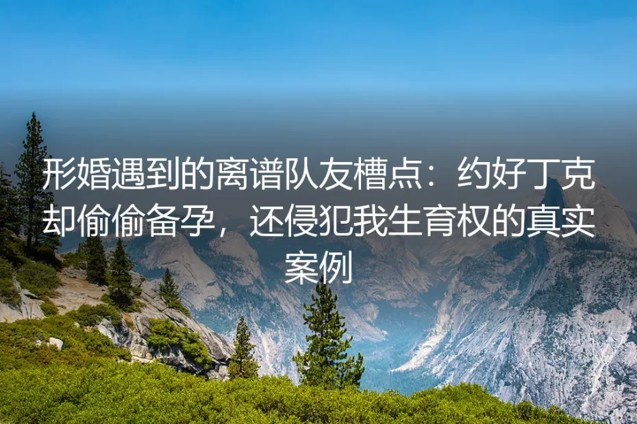 形婚遇离谱队友:约定丁克却偷偷备孕,生育权被侵犯的真实案例剖析