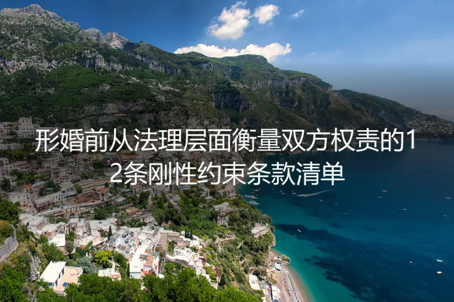 形婚避坑实操手册:法理层面衡量双方权责的12条刚性约束条款清单