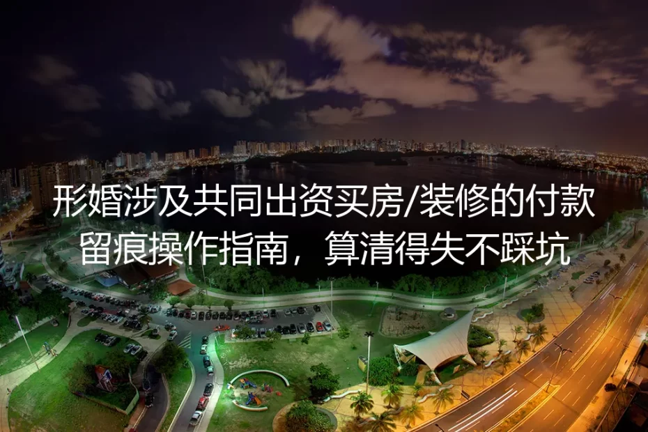 形婚共同出资买房/装修保姆级实操指南:付款全留痕,算清得失不踩坑