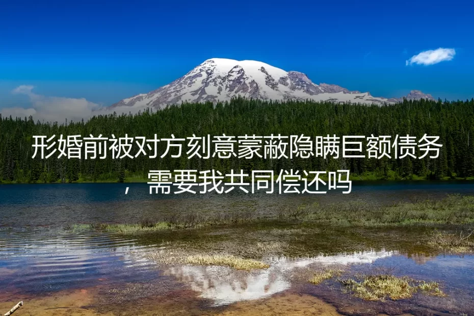 形婚前被对方刻意隐瞒巨额债务，需要我共同偿还吗？
