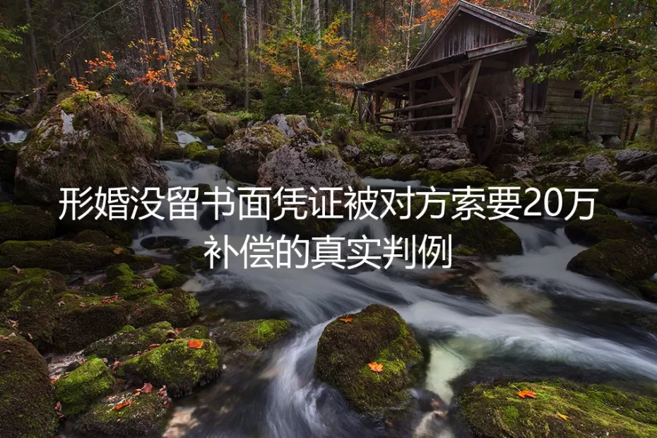 没留书面凭证的形婚有多险？从被索20万补偿的真实判例说透避坑逻辑