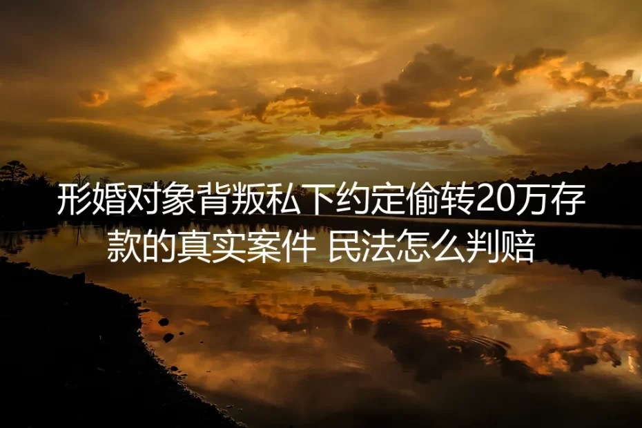 形婚对象背叛私下约定偷转20万存款：真实案件中的民法判赔规则与避坑指南