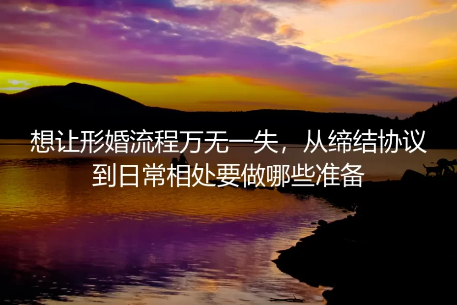 形婚流程万无一失保姆级指南:从协议缔结到日常相处的全维度准备