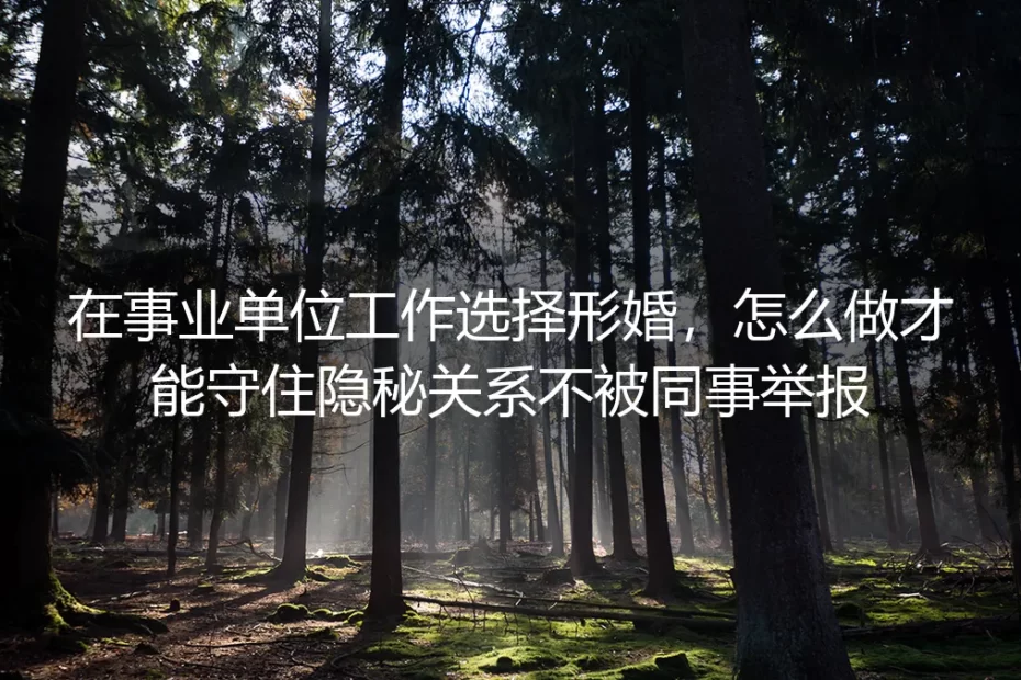 事业单位形婚实操避坑指南：守住隐秘关系、防同事举报全流程方案