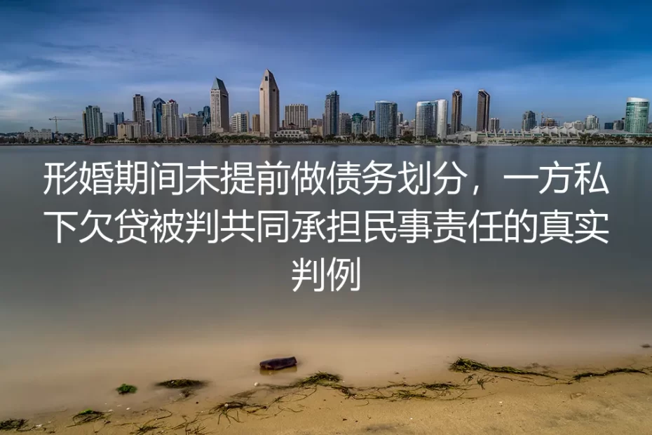 形婚未做债务划分被判共同偿债?从真实判例拆解共债避坑路径