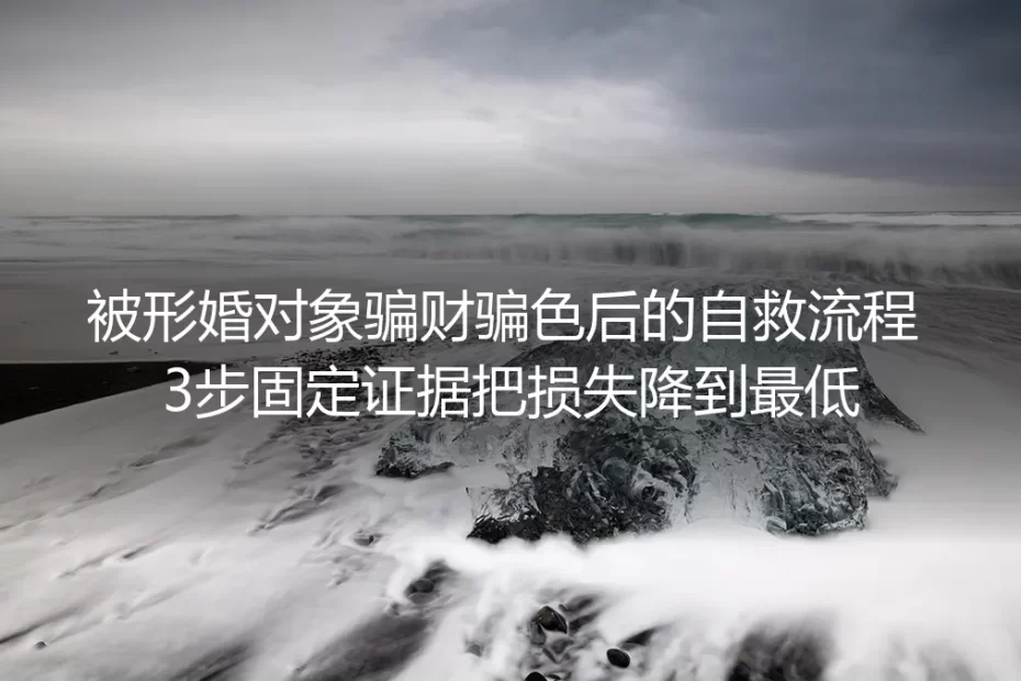 被形婚对象骗财骗色自救指南：3步固定证据将损失降到最低
