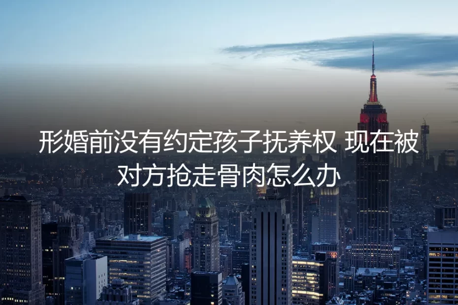 形婚前没约定孩子抚养权,现在对方抢走骨肉怎么办?