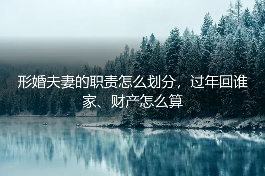 形婚夫妻的职责怎么划分：过年回谁家、财产怎么算，保姆级实操避坑指南