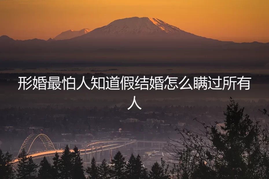 形婚最怕人知道假结婚？保姆级实操避坑指南：从筹备到日常的隐秘防御体系
