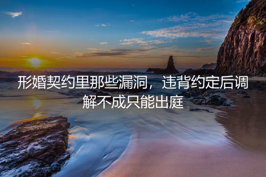 形婚契约里那些漏洞：违背约定后调解不成，只能对簿公堂