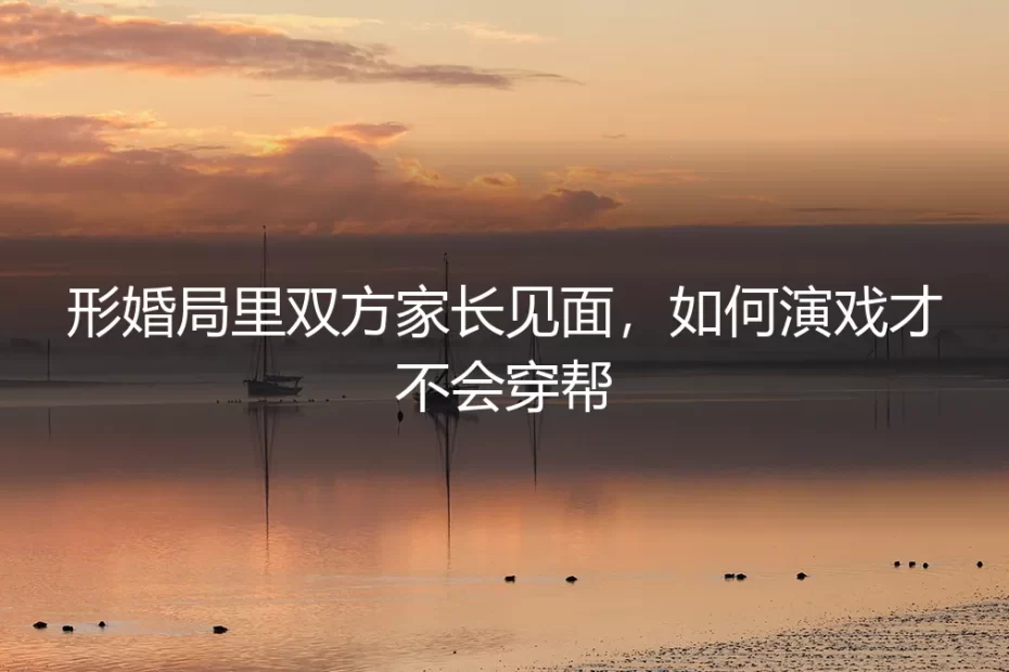 形婚局里双方家长见面,如何演戏才不会穿帮?保姆级实操避坑指南