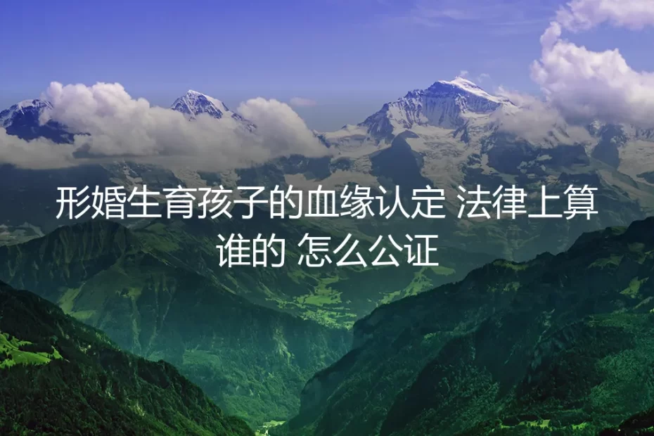 形婚生育孩子血缘认定与公证:法律归谁?怎么操作?保姆级避坑指南