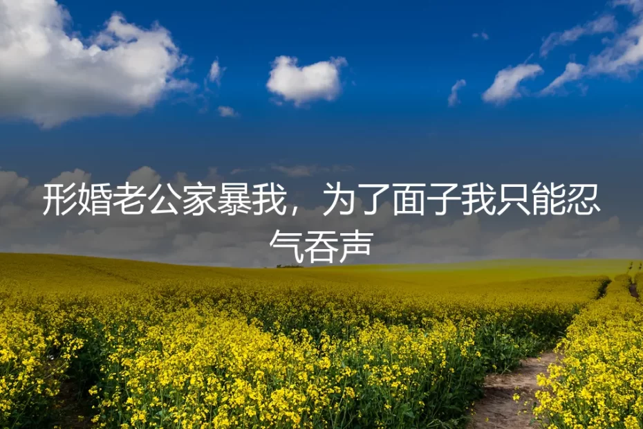 形婚老公家暴我，为了面子我只能忍气吞声