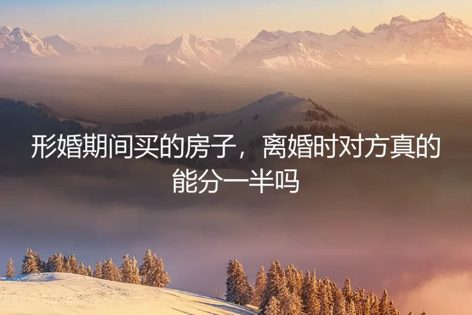 形婚期间买的房子,离婚时对方真的能分一半吗?