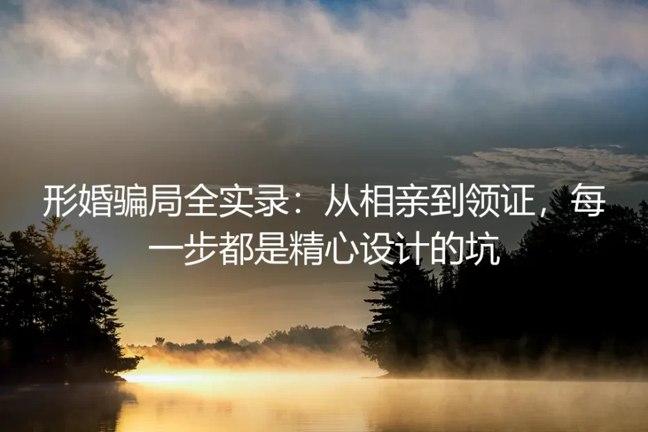 形婚骗局全实录：从相亲到领证，每一步都是精心设计的坑