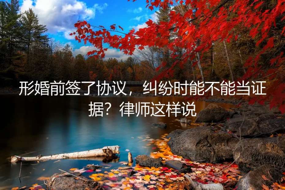 形婚前签了协议，纠纷时能不能当证据？律师这样说